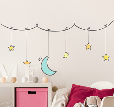 Nálepka pre bábätko mesiac a nebeské telesá - Tenstickers