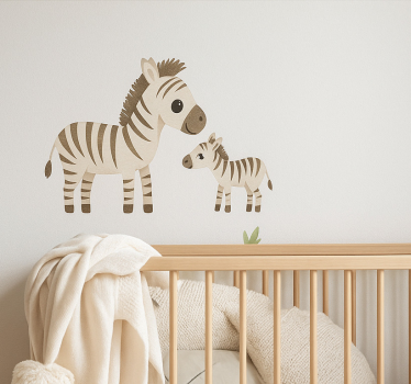 Nálepka pre deti matka a dieťa zebra - Tenstickers