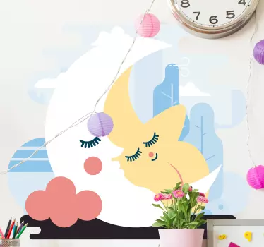 Nálepka pre deti mesiac a hviezda - Tenstickers