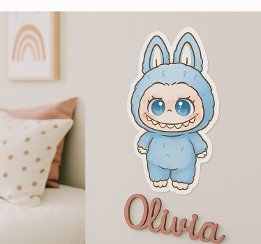 Nálepka pre deti modrá monštrum bábika - Tenstickers