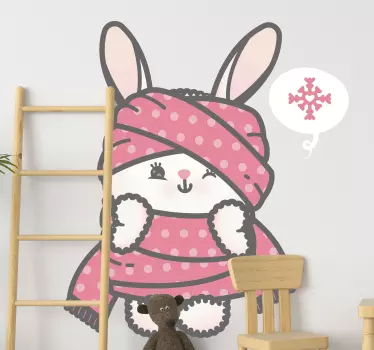 Nálepka pre deti očarujúca socha zajačika - Tenstickers