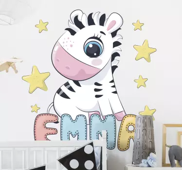 Nálepka pre deti očarujúca socha zebry - Tenstickers