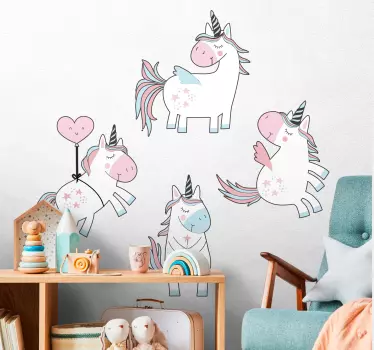 Nálepka pre deti očarujúce figúrky jednorožcov - Tenstickers