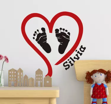 Nálepka pre deti odtlačky v srdci - Tenstickers