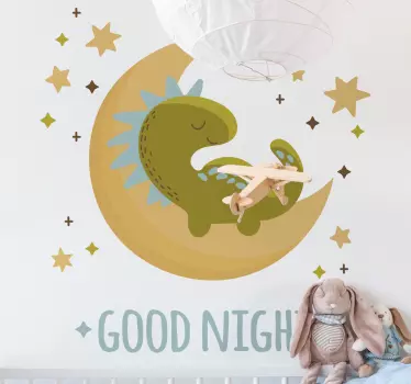 Nálepka pre deti ospalý dinosaurí mesiac - Tenstickers