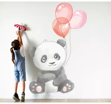 Nálepka pre deti panda s balónikmi - Tenstickers