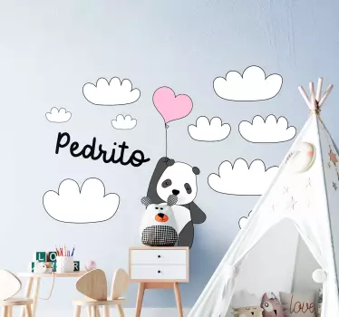 Nálepka pre deti panda s balónom - Tenstickers