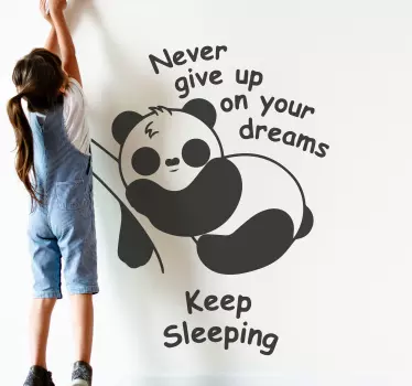 Nálepka pre deti panda snívač motivačný - Tenstickers