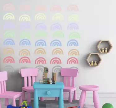 Nálepka pre deti pastelový dúhový vzor - Tenstickers