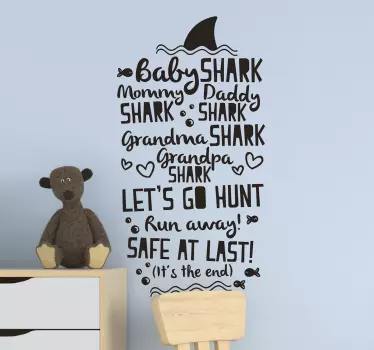 Nálepka pre deti pieseň rodiny baby shark - Tenstickers