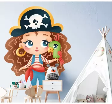 Nálepka pre deti pirátka dievčatko - Tenstickers