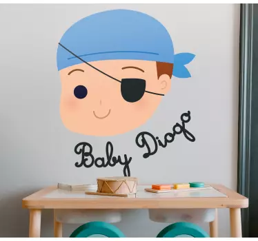 Nálepka pre deti pirátske dieťa s menom - Tenstickers
