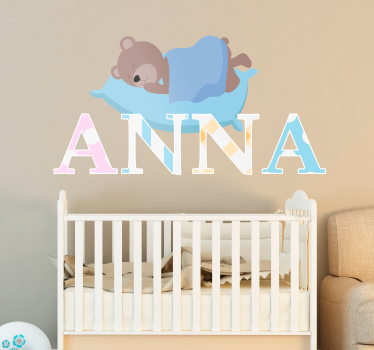 Nálepka pre bábätko s medvedíkom spáčom - Tenstickers