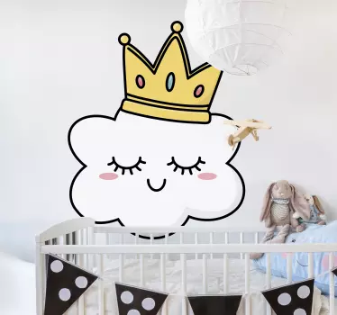 Nálepka pre deti postava z obláčika s korunou - Tenstickers