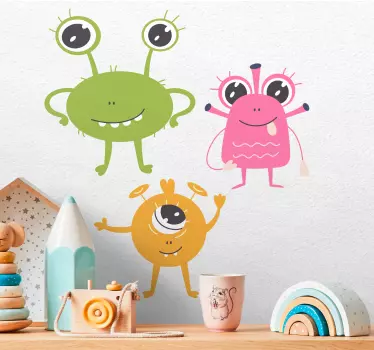 Nálepka pre deti priateľské farebné príšery - Tenstickers