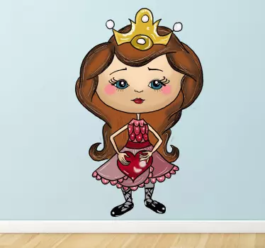 Nálepka pre deti princezná srdce v náručí - Tenstickers