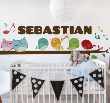 Nálepka pre deti prispôsobené farebné vtáky - Tenstickers