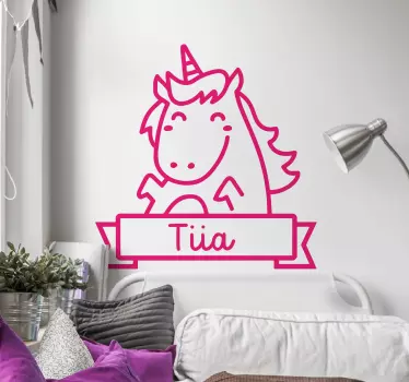 Nálepka pre deti prispôsobiteľná jednorožca - Tenstickers
