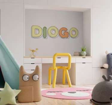 Nálepka pre deti prispôsobiteľný názov tučným písmom - Tenstickers
