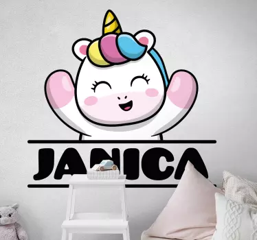 Nálepka pre deti radosť z jednorožca - Tenstickers