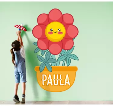 Nálepka pre deti radostný kvetinový kontajner - Tenstickers