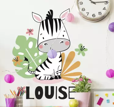 Nálepka pre deti rozkošná figúrka zebry - Tenstickers
