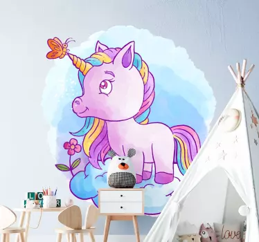 Nálepka pre deti rozmarná jednorožcová fantázia - Tenstickers