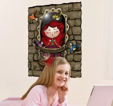 Nálepka pre deti rozprávková dievčenská okno - Tenstickers