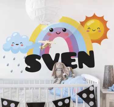 Nálepka pre deti rozprávková dúhová scéna - Tenstickers