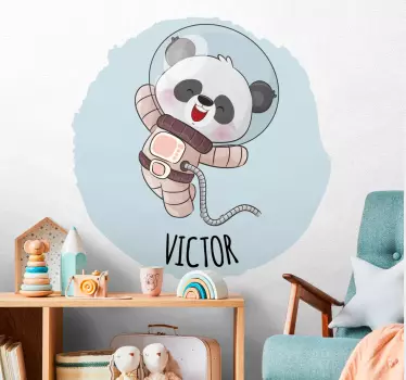 Nálepka pre deti roztomilá astronautka panda - Tenstickers