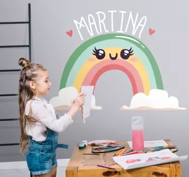 Nálepka pre deti roztomilá dúhová postavička - Tenstickers