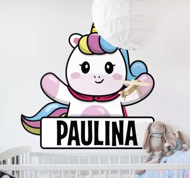 Nálepka pre deti roztomilá jednorožec figura - Tenstickers