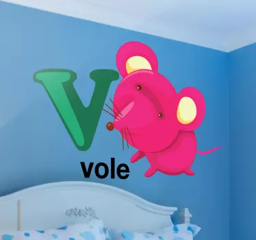 Nálepka pre deti roztomilá myšia postavička - Tenstickers