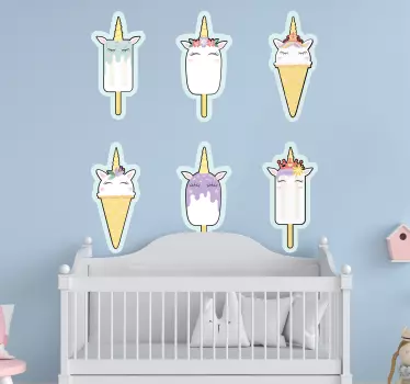 Nálepka pre deti zmrzlinové jednorožce - Tenstickers