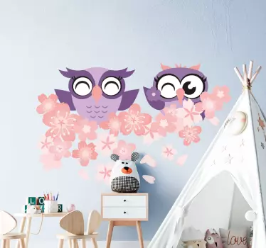Nálepka pre deti roztomilé sovie kamaráti - Tenstickers