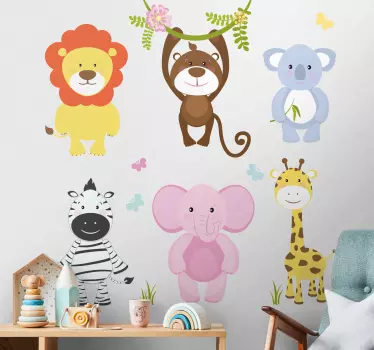 Nálepka pre deti roztomilí zvierací kamaráti - Tenstickers