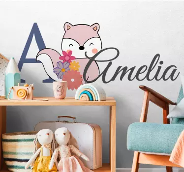 Nálepka pre deti s menom malého líška - Tenstickers