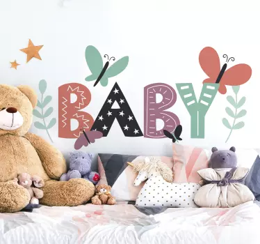 Nálepka pre deti roztomilý dizajn nápisov pre bábätká - Tenstickers