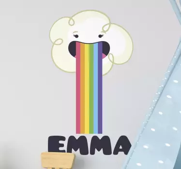 Nálepka pre deti roztomilý dúhový oblak - Tenstickers