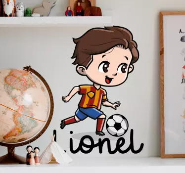 Nálepka pre deti roztomilý futbalový chlapec - Tenstickers