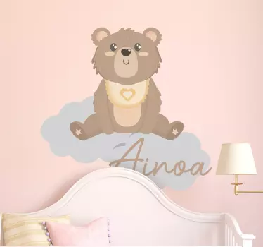Nálepka pre deti roztomilý medveď s menom - Tenstickers