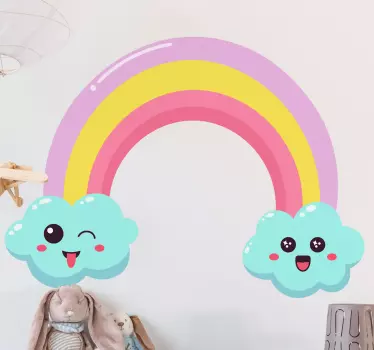 Nálepka pre deti roztomilý obláčik s dúhou - Tenstickers