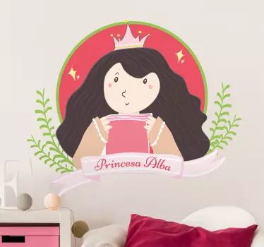 Nálepka pre deti roztomilý portrét princeznej - Tenstickers