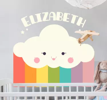 Nálepka pre deti roztomilý šťastný oblak - Tenstickers