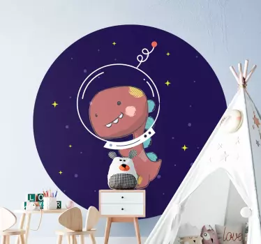 Nálepka pre deti roztomilý vesmírny dinosaurus - Tenstickers