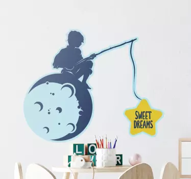 Nálepka pre deti rybárska luna - Tenstickers