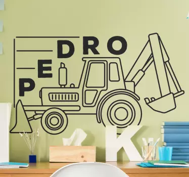 Nálepka pre deti s dizajnom bagra - Tenstickers