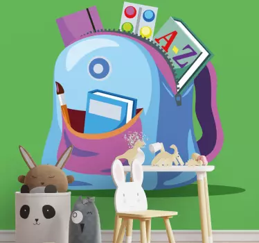 Nálepka pre deti s farebnou ilustráciou batohu - Tenstickers