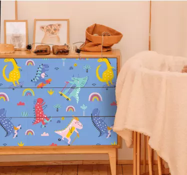 Nálepka pre deti s farebnými vzormi dinosaurov - Tenstickers