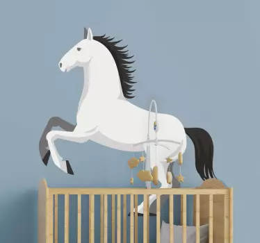 Nálepka pre deti s figúrkou rearing koníka - Tenstickers